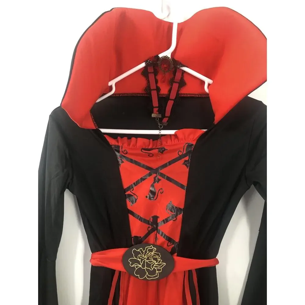 Halloween Vampire Costume for Girls Royal Queen Skirt Halloween Dress Up Sz M